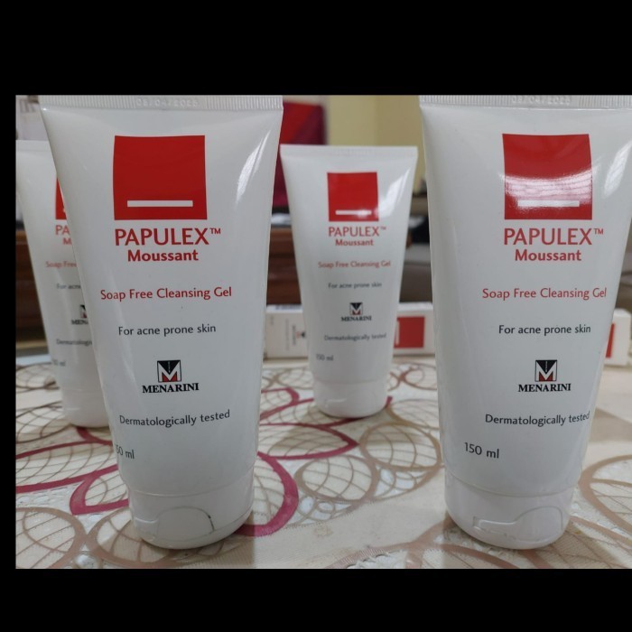 papulex moussant cleansing gel 150 ml, cleanser lembut anti jerawat