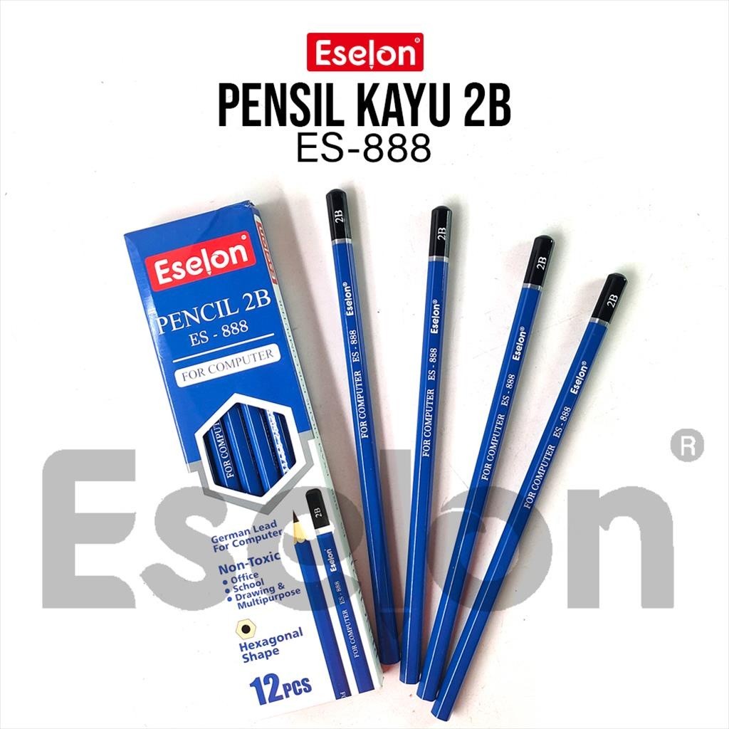 

12pcs PENSIL 2B BIRU ES888 Eselon / Pensil kayu