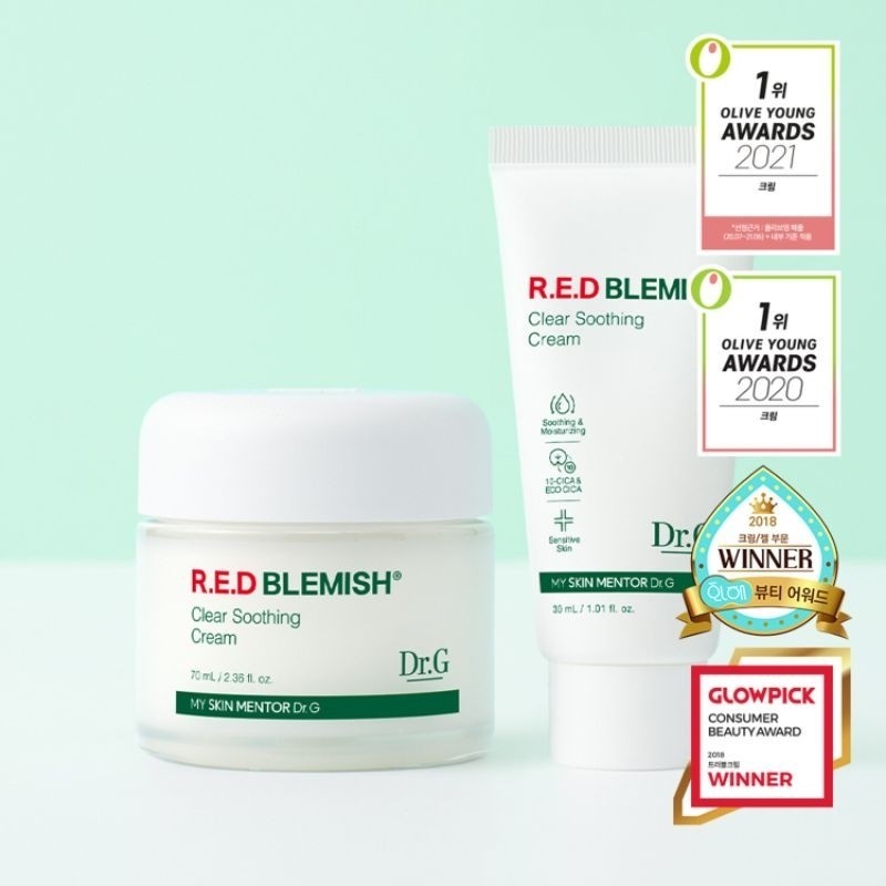 Dr.G RED Blemish Clear Soothing Cream - Ampoule - Toner - Essencre Shooting & Black Snail Series