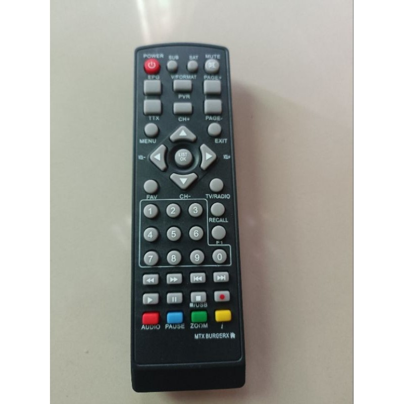 Remote STB DVB-T2 Matrix Burger Biru Silver Remot