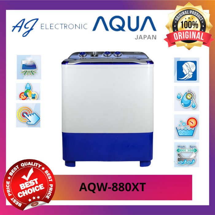 MESIN CUCI AQUA AQW-880XT / AQW880XT / QW-880XT / QW880 , 2 TABUNG