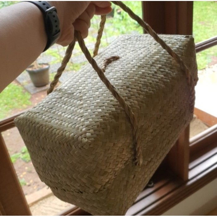 Tas Purun Kotak Tutup, Tas Besek Anyaman Purun, Hampers Besek Makanan