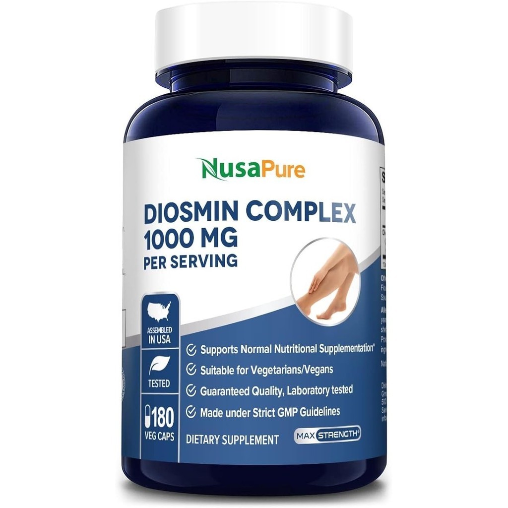 NusaPure Diosmin Complex 1,000mg per Serving 180 Veggie Caps (Non-GMO, Vegan) Citrus Aurantium