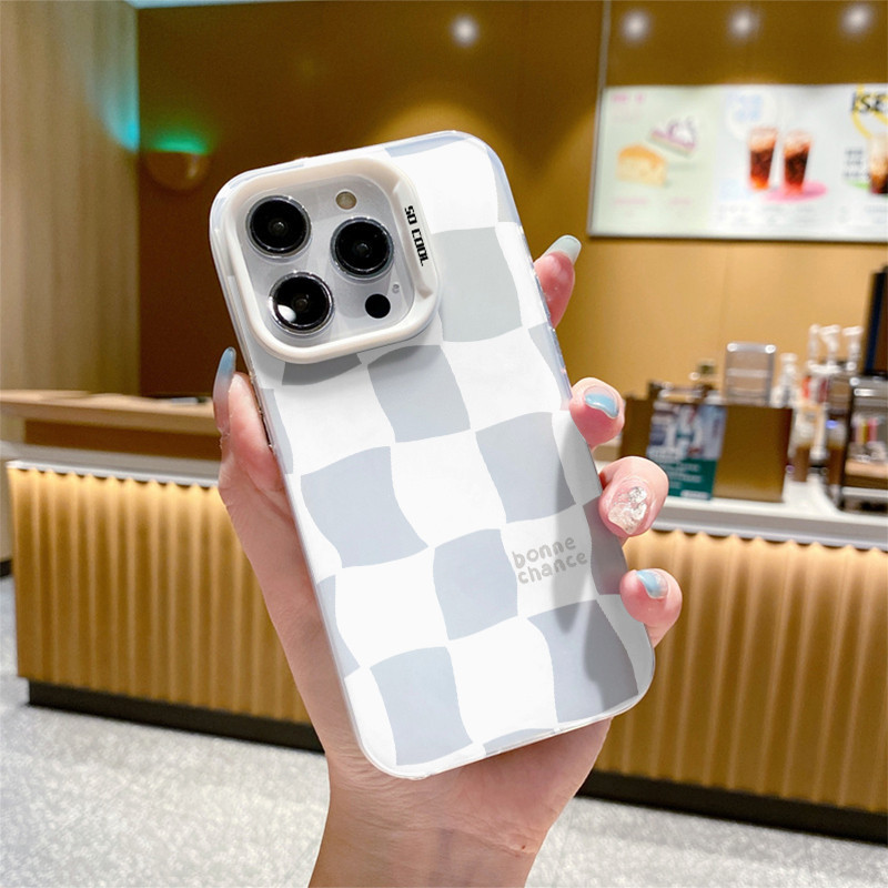Case buram IMD kotak catur double protection case  OPPO reno 6/7/9/10 pro A3S A5s/A12/A7/A11k A5 202