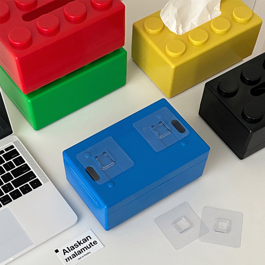 D3W Building Block Tissue Box Brick Kotak Tempat Tisu Dinding Tempel Meja Rumah Unik