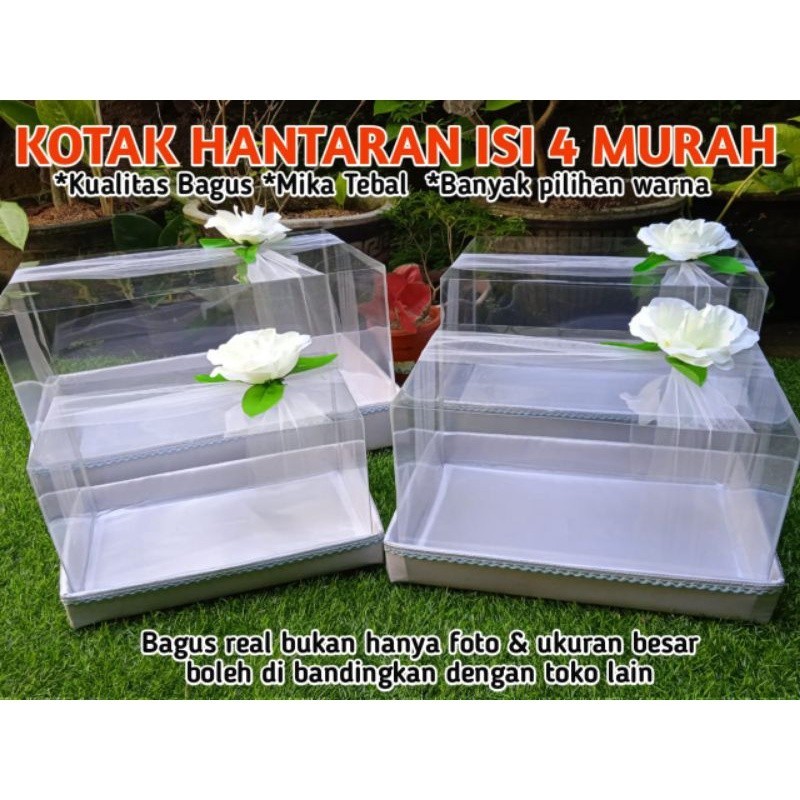

[PROMO MURAH] Box kotak hantaran mika set isi 4 murah seserahan pernikahan lamaran