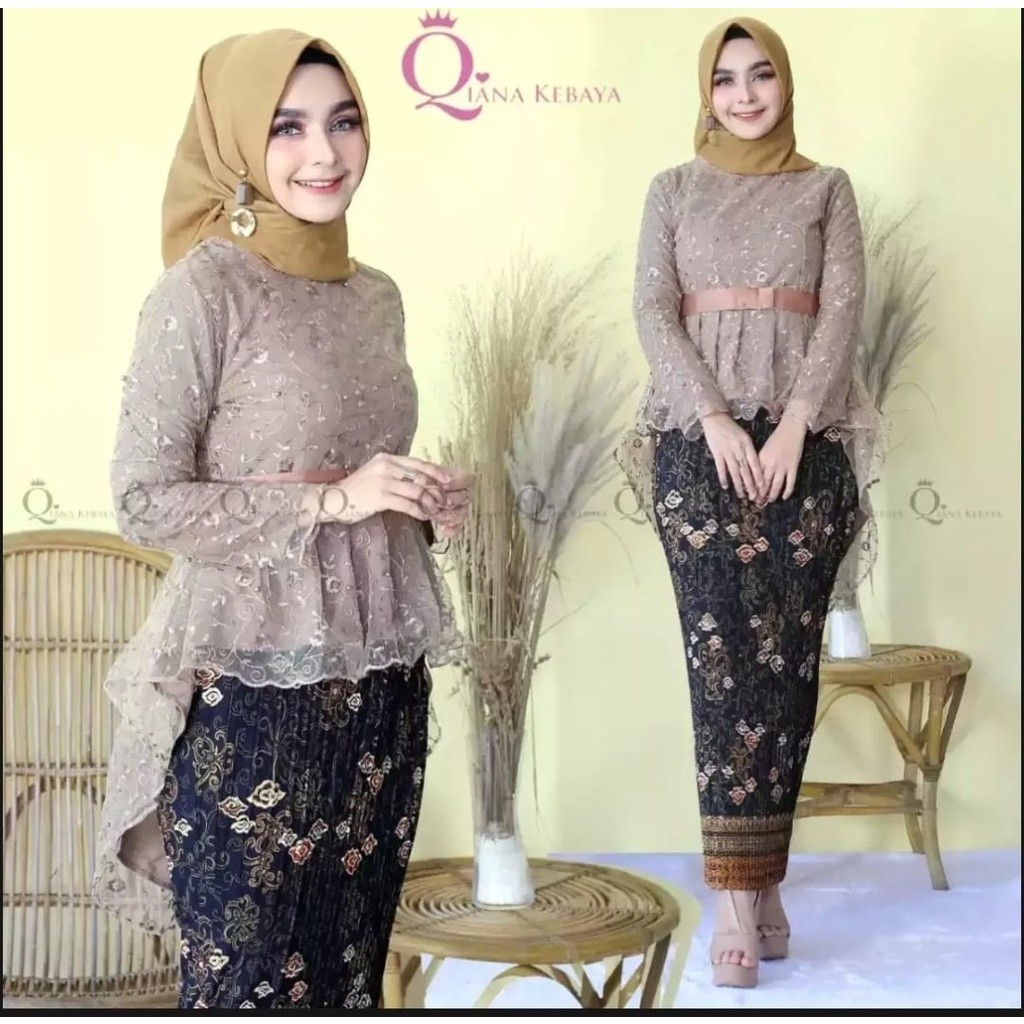 Kebaya Nikah Kondangan Bridesmaid Murah Keren Trendy Kekinian / RR Setelan Kebaya Aurora Pita//Set K
