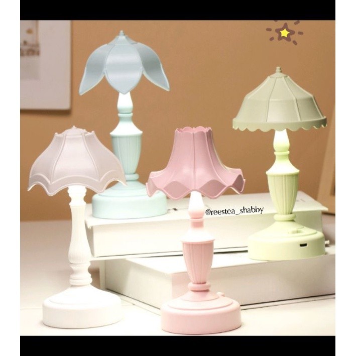 Lampu tidur lampu meja aesthetic Korea flower table lamp night lampu anak