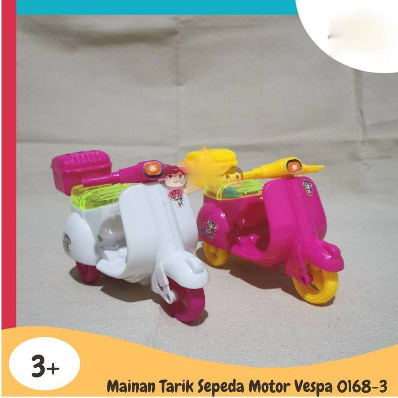 PROMO COD Mainan Anak Perempuan Sepeda Tarik Motor Vespa 0168-3 Barbie motor vespa