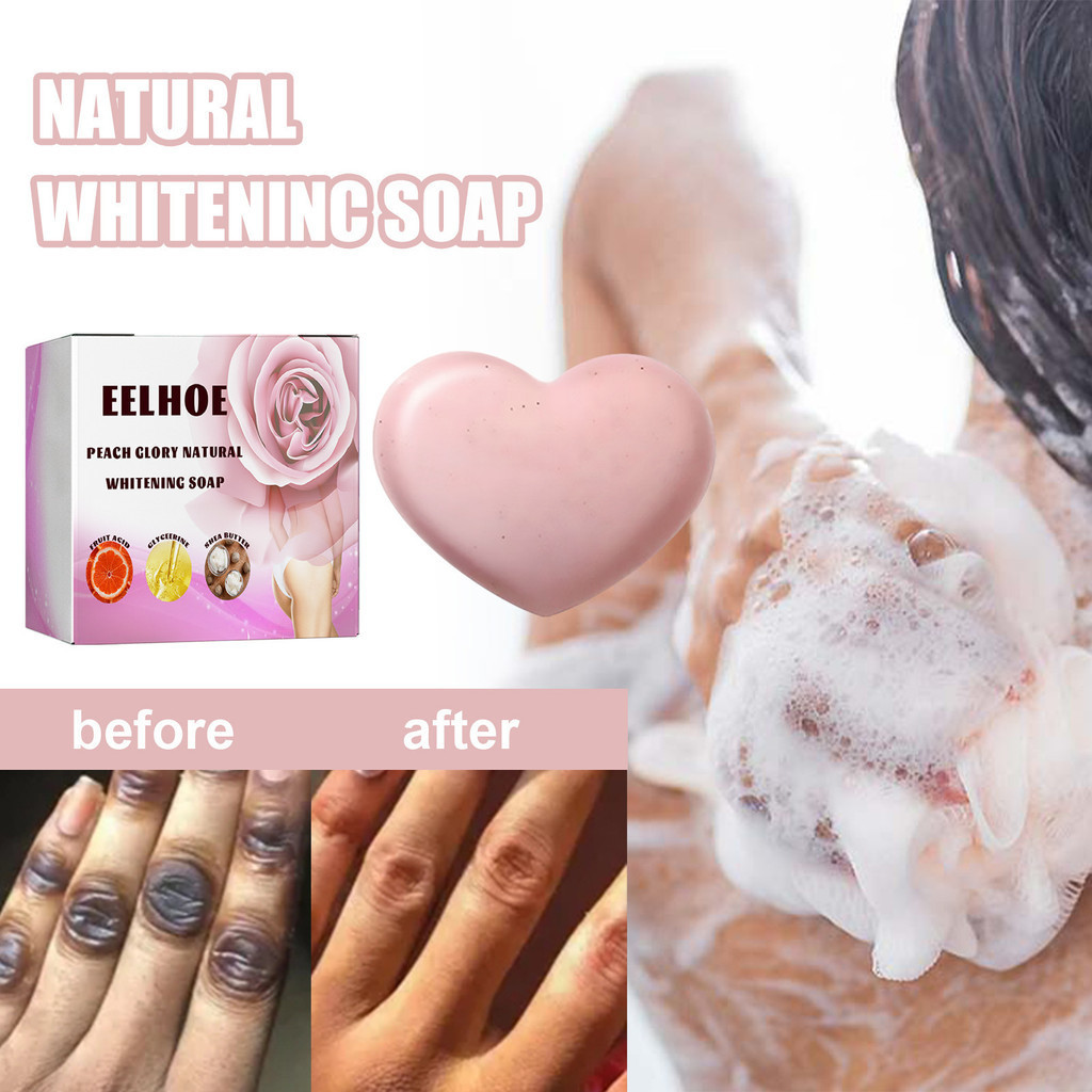 EELHOE Peach Clory Natural Whitening Soap 80g Peach PP Bath Soap Pink Body Attenuated Melanin Privat