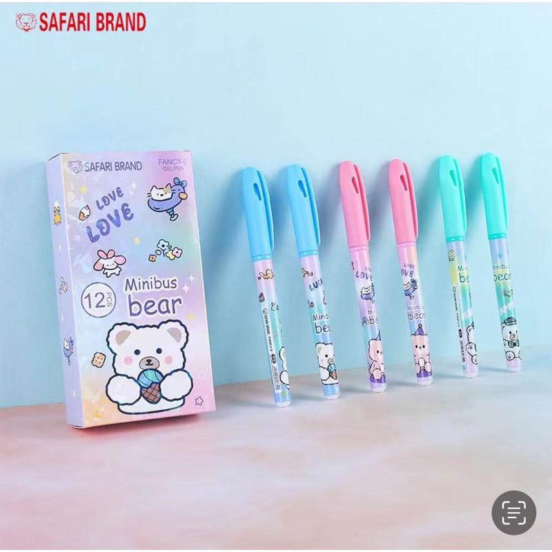 

(12 PCS) PULPEN GEL FANCY MOTIF KARAKTER LOTSO PINK BEAR ULTRAMAN CUTE PET