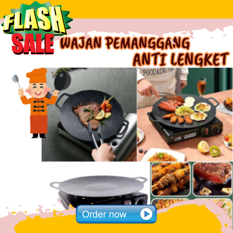 Alat Pemanggang Tempat Pemanggangan Penggorengan ikan sosis sate roti bakar kebab bbq anti lengket