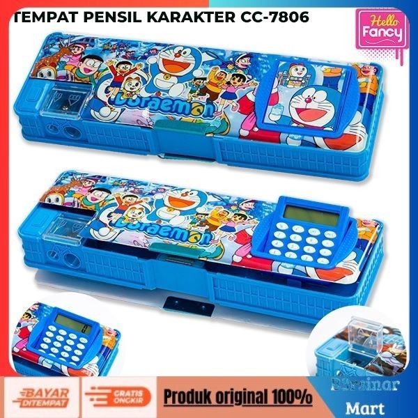 

[[KUALITAS TERBAIK]] Tempat Pensil Magnet Karakter + Kalkulator / Kotak Pensil CC7806 Doraemon COD