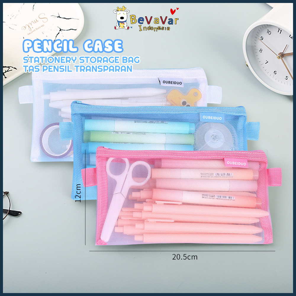 

BEVAVAR Tas pensil transparan sederhana large-capacity student pencil case