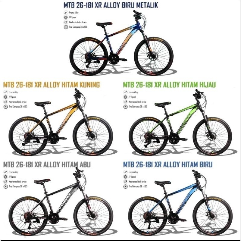 SEPEDA GUNUNG MTB ALLOY / STEEL SIZE 26 / 27.5 INCH PHOENIX 172 XR / 179 XR / 181 XR / 187 XR / 152 