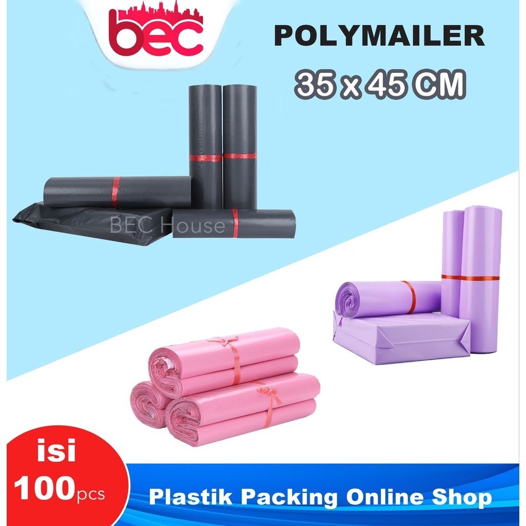 

[35x45] POLYMAILER 100LEMBAR PLASTIK PINK PLASTIC PACKING ONLINE SHOP KUALITAS PREMIUM POLY MAILER BAGEN Termurah BEC