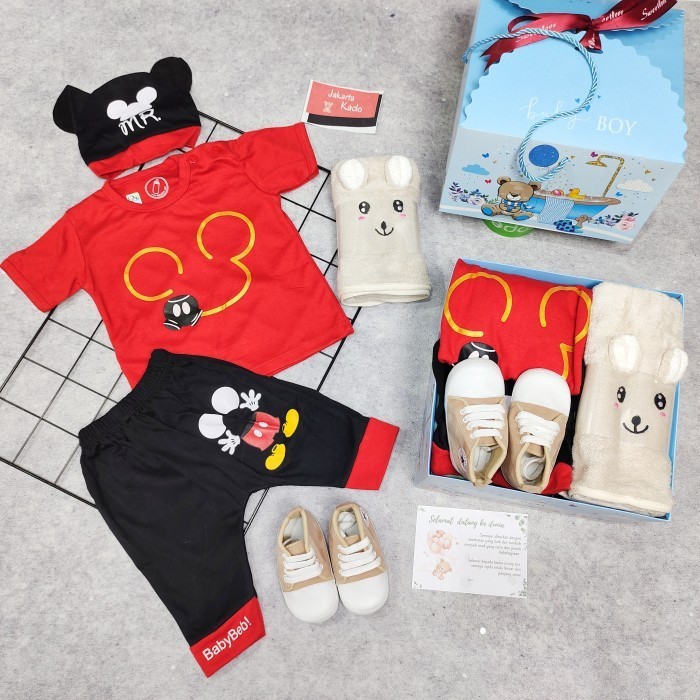 

(NEW) -PAKET HEMPERS BAYI LAKI/HADIAH/KADO ANAK LAHIRAN LAKI/ LUCU DINO TOSCA - Mr Mickey 1