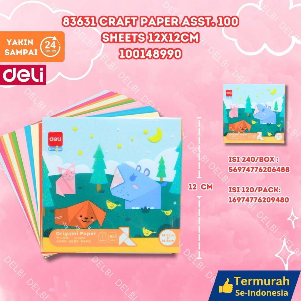 

Deli Paper Craft 83631 CRAFT PAPER ASST.100 SHEETS 12X12CMM