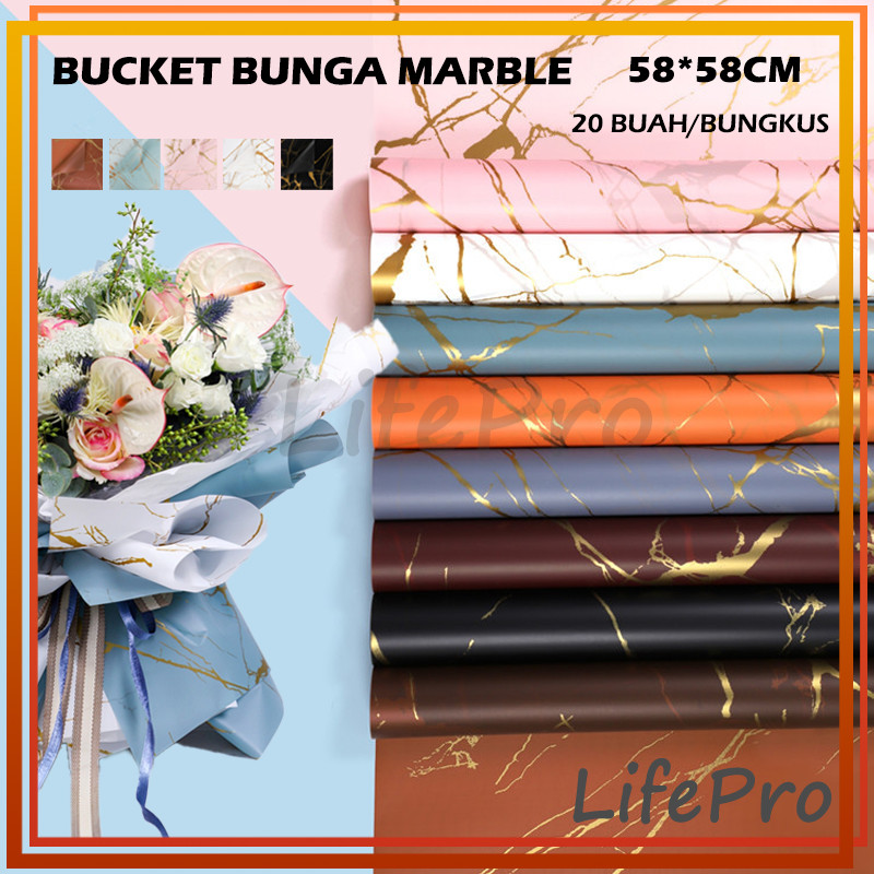 

Cellophane Wrapping Paper Marble/ Bucket Bunga Marble / Cellophane Marble Gold / Wrapping Paper Motif Marble
