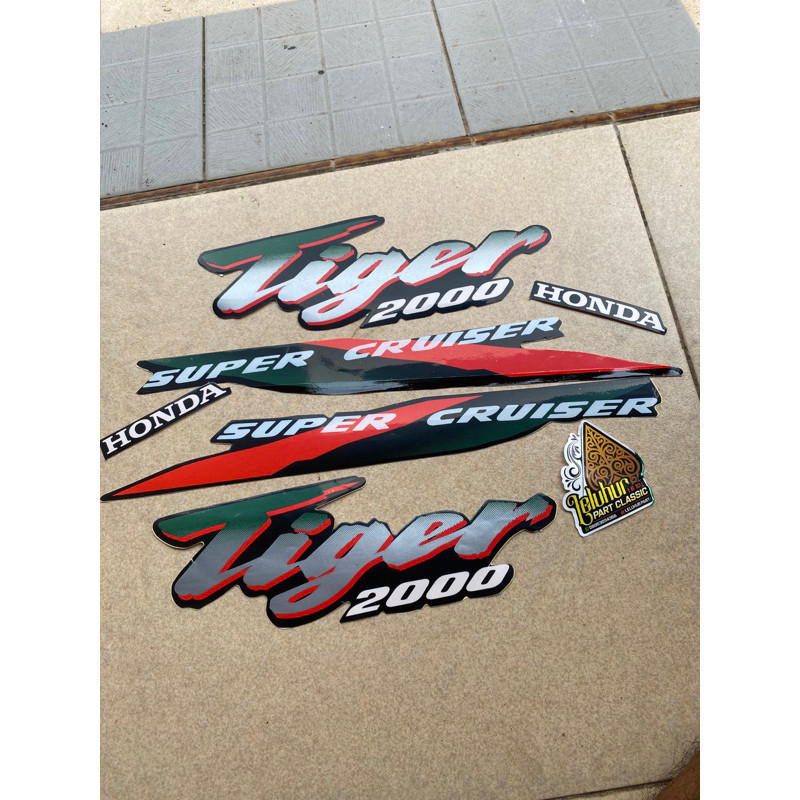 Stiker polet Tiger tilas 2000 hijau orenge super criuser