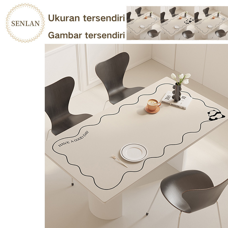 SENLAN Taplak Meja Kulit Premium dengan Warna Elegan Memberikan tampilan mewah dan anggun pada meja 