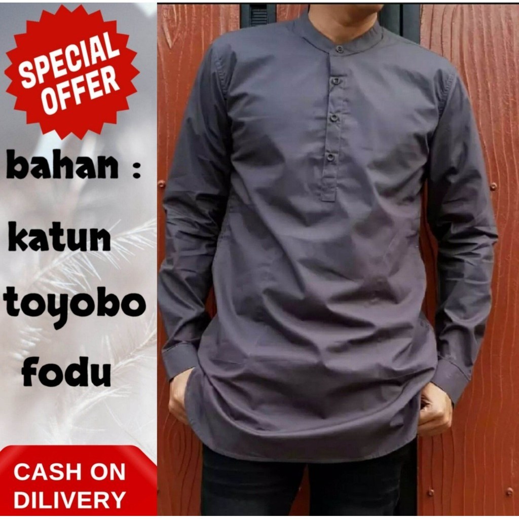Baju Koko Kurta Lengan Panjang Jumbo Big Size