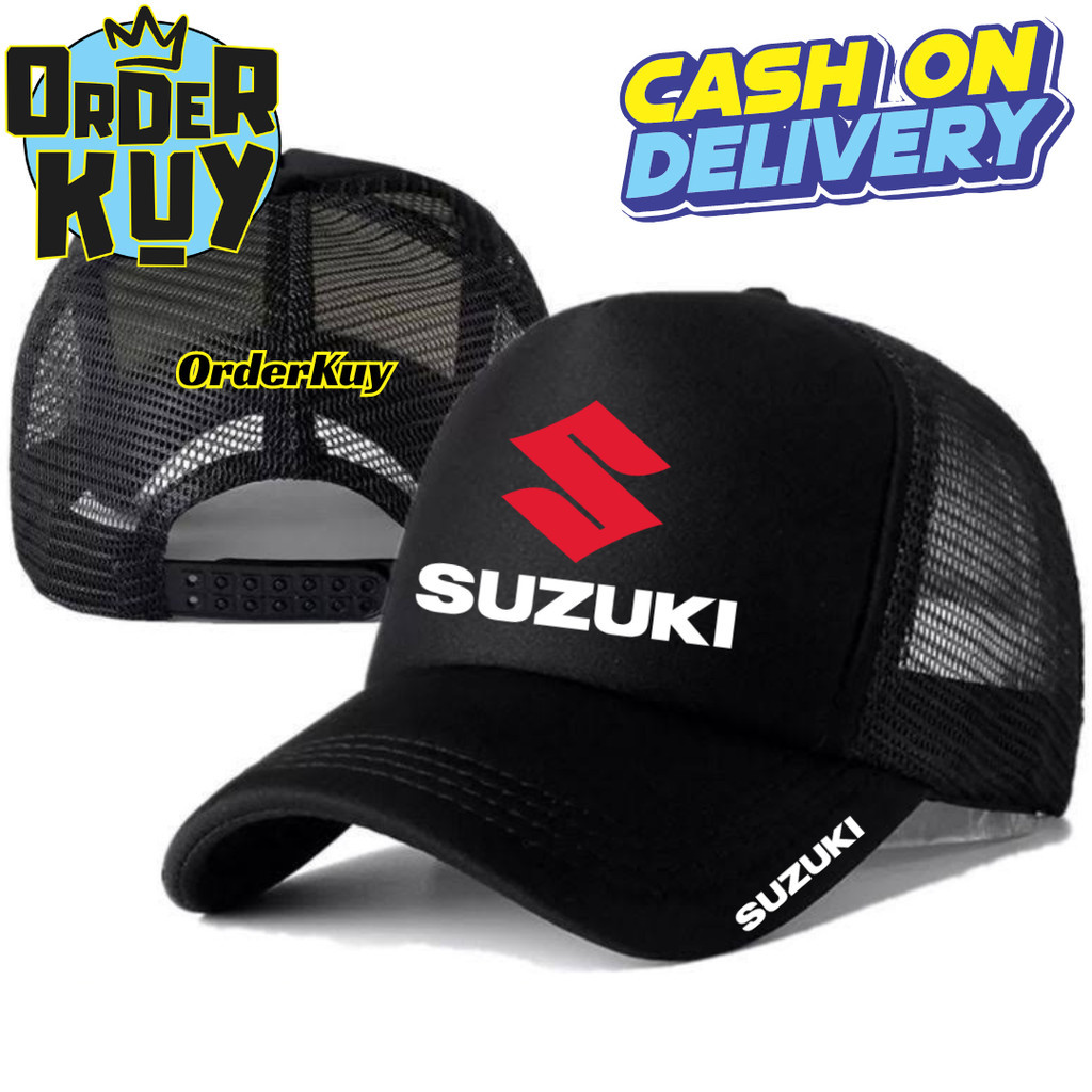 OrderKuy Topi Trucker SUZUKI - Topi Distro SUZUKI Logo - Topi SUZUKI Premium - Topi Pria Dewasa - To