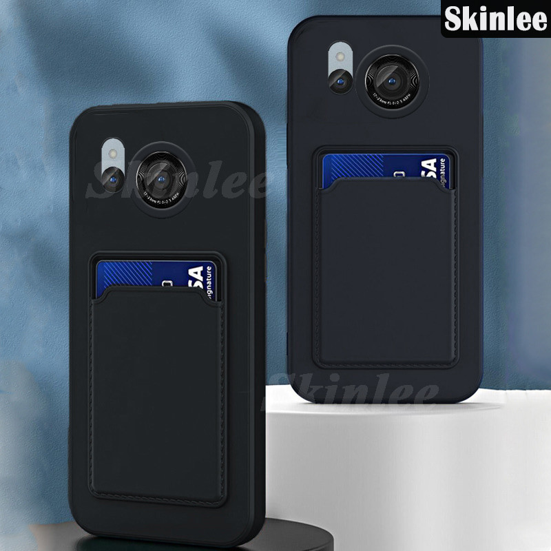 Phone case For Sharp Aquos R8 Back cover Card Slot Card Silica Gel Soft Holder Wallet Case For Sharp