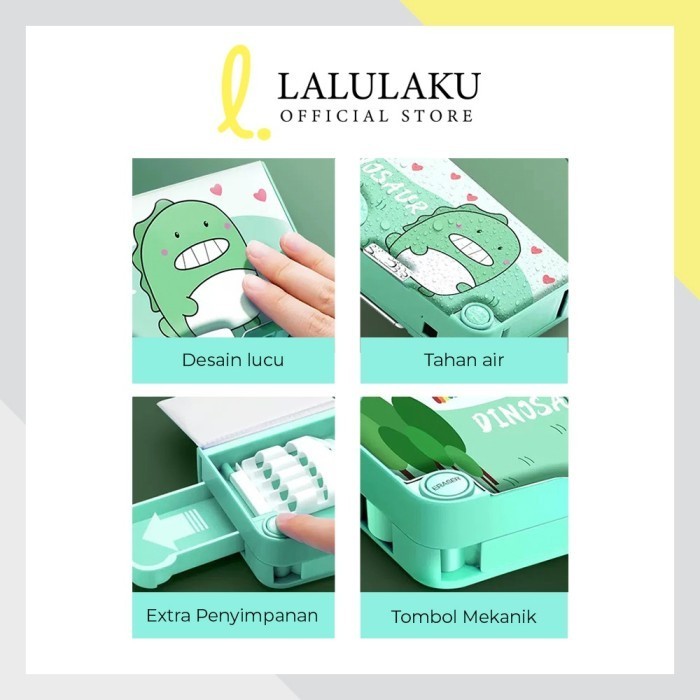 

✨LARIS✨ -Tempat Pensil Multifungsi Motif Unicorn / Dinosaurus / Astronot Tk Sd - Navy