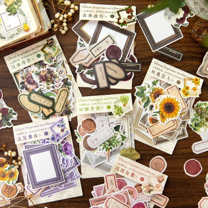 

Scrapbook Sticker Kit BUNGA EDITION Isi 45 Lembar Per Pack Journal Dekorasi
