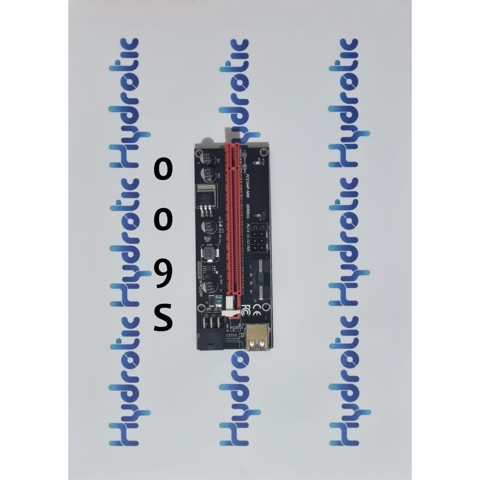 Best Seller- PCI-E 1-16X RISER EXTENDER CARD ver. 009S BLACK BOARD LED - 009S