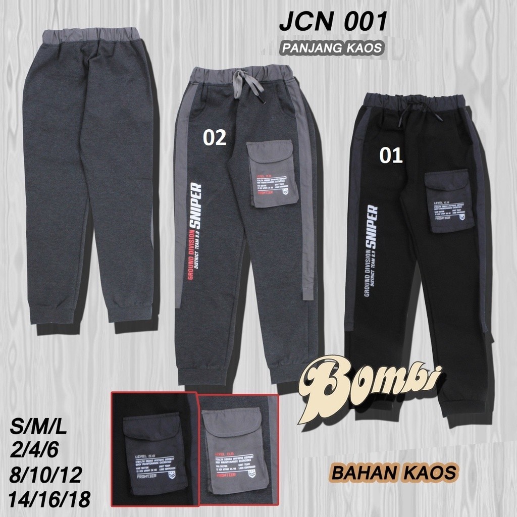 Celana Panjang Joger Anak Bahan Kaos Merk Bombi Original Premium Joger