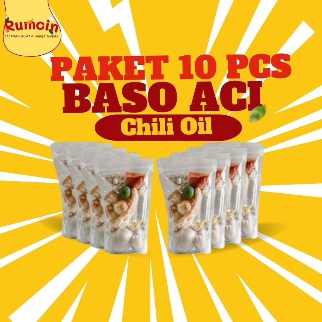 

Baso Aci Chili Oil 10 Pouch | Kuah Pedas Gurih Khas Bandung | Rumchin Snack And Food