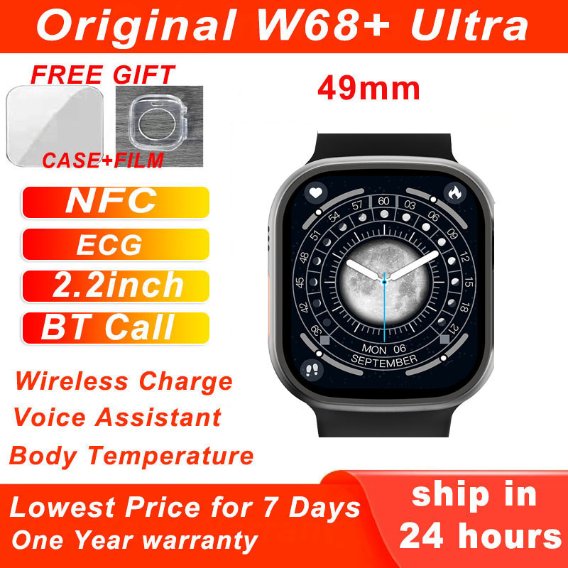 Original W68+ Smart Watch Men DIY Video Watch Face 2.2 IPS 49mm BT Call NFC Air pressure Game SOS 10
