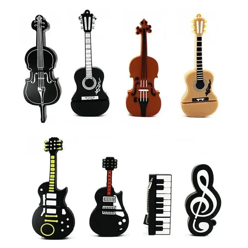 

Musical Instrument Cartoon USB Flash Drive 64GB 128GB Cute Guitar Violin Memory Stick 32GB High Speed Pendrive 16GB 8GB 4GB
