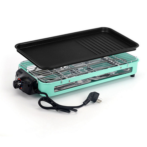 BBQ Grill Pan Elektrik Alat Panggang Sate Naomi Grill Pan 2in1