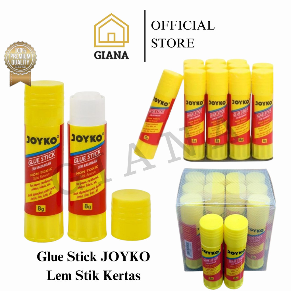 

GIA Lem Kertas JOYKO Glue Stick 8Gr Lem Stik Glue Stick Perekat Kertas Lem Putar