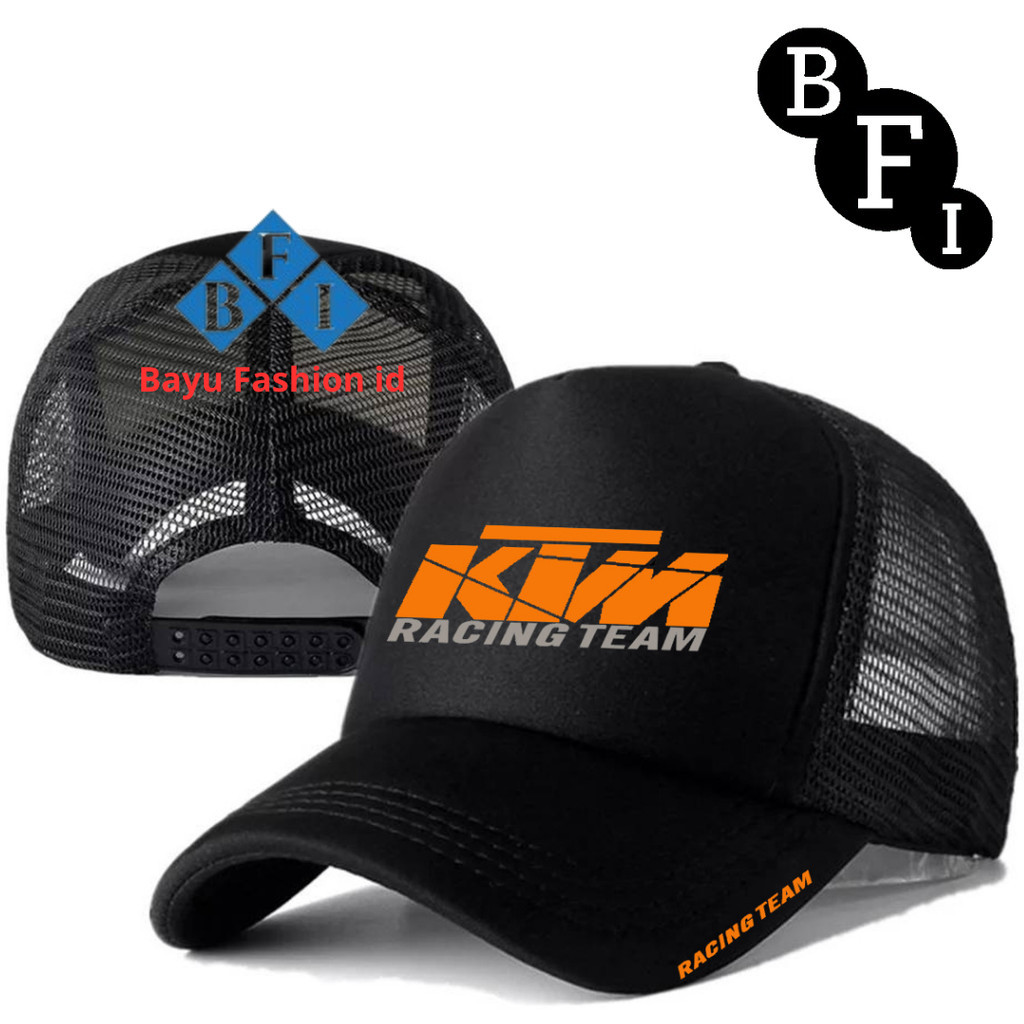 Bayu Fashionn ID Topi Trucker KTM RACING - Topi Distro KTM RACING Logo - Topi KTM RACING Premium - T
