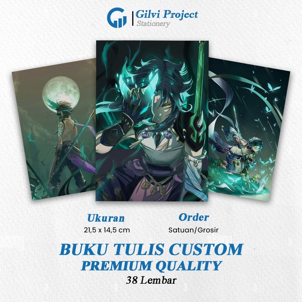 

Buku Tulis Xiao Genshin Impact / Buku Tulis Sekolah / Buku Tulis Catatan Notes Agenda Planner Jurnal Notebook Anime