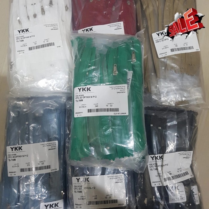 ✨NEW✨ -Resleting Celana Rok Seragam YKK CFC 32 Grosir 10 Lusin 7 Inch 17.5 Cm