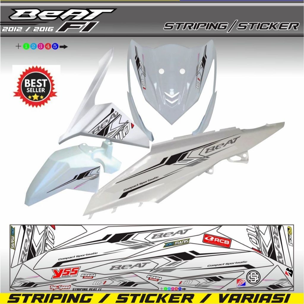STRIPING BEAT FI / VARIASI MOTOR BEAT FI 2013 / 2015 VARIASI SIMPLE / STIKER BEAT FI 110 SETRIPING M