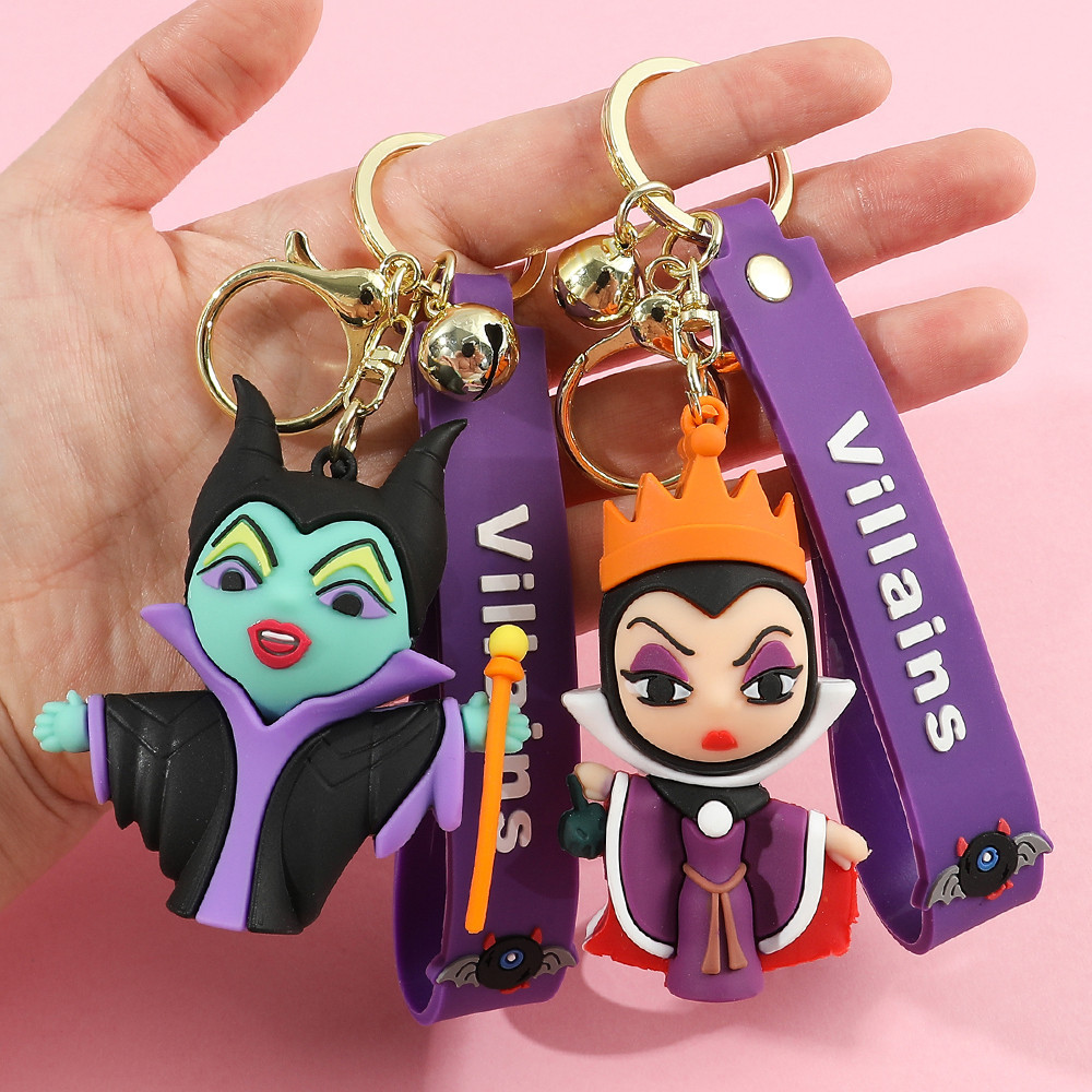 Keychains Ursula Cruella Maleficent Wicked Witch Anime Cartoon Car Keyring Bag Hanging Jewelry  Gift