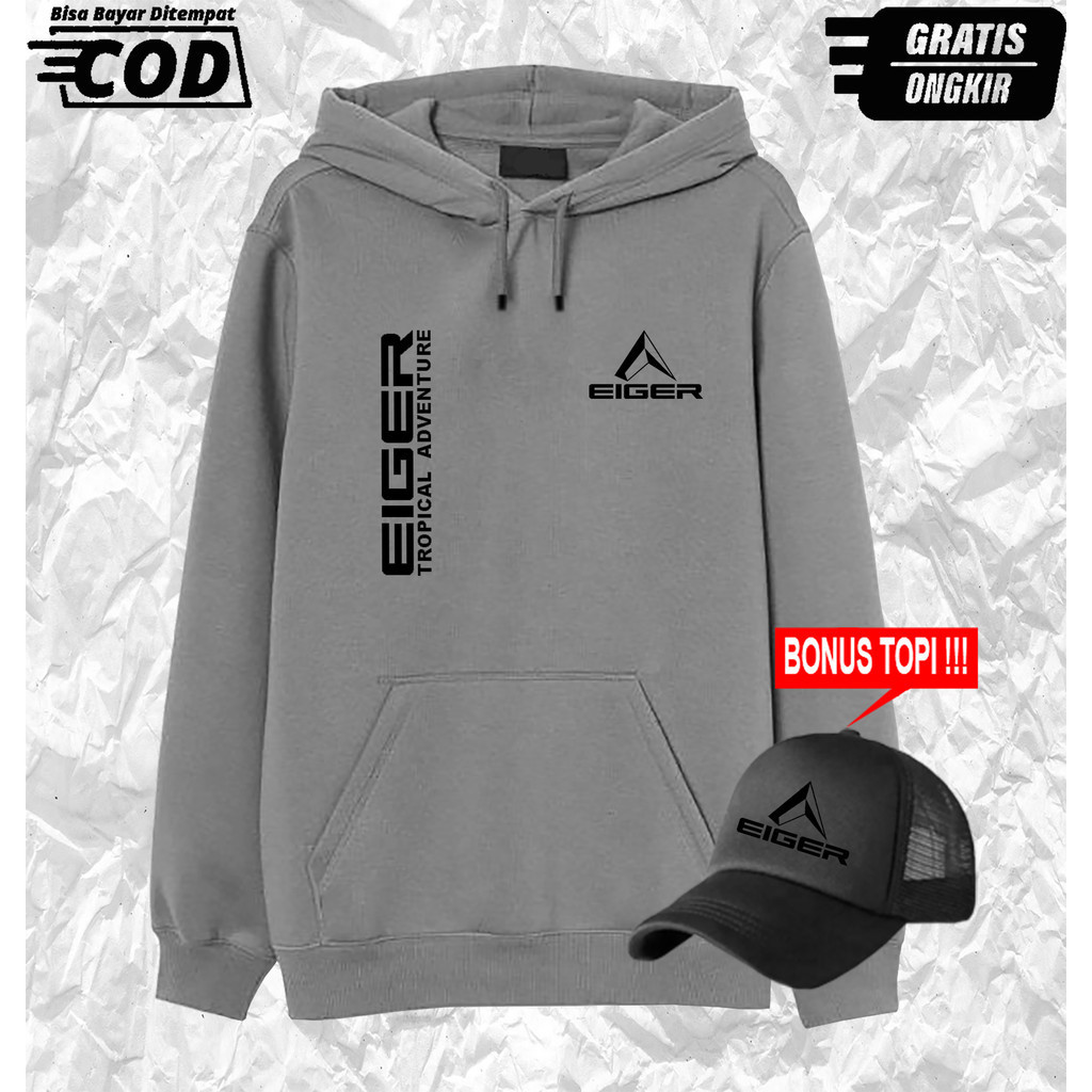 PROMO GRATIS ONGKIR FREE TOPI COD  HOODIE Jaket Distro Eg Tropical Kiri Kanan Text HITAM Premium Qua