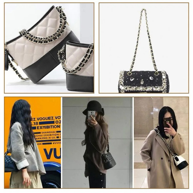 [PROMO BULAN INI ] Tali Tas Selempang Panjang Rantai 120cm Gantungan Lanyard HP / Slim Chain Leather