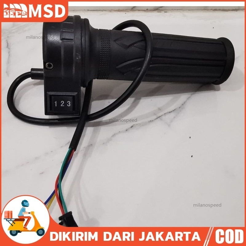 Gas Sepeda Listrik 3 Speed Universal / Handle Grip Gas Sepeda Listrik Konversi Sepeda Elektronik