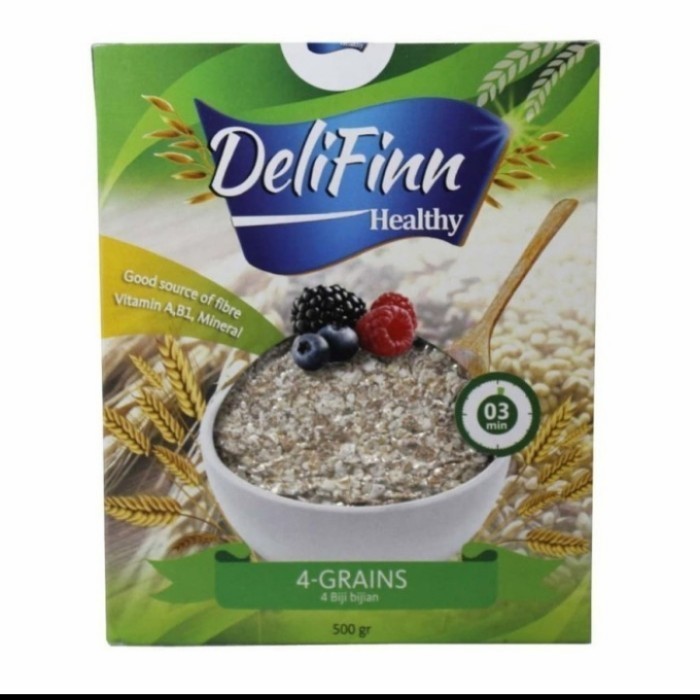 

delifinn healthy 4 grains 500gr cereal sereal gandum