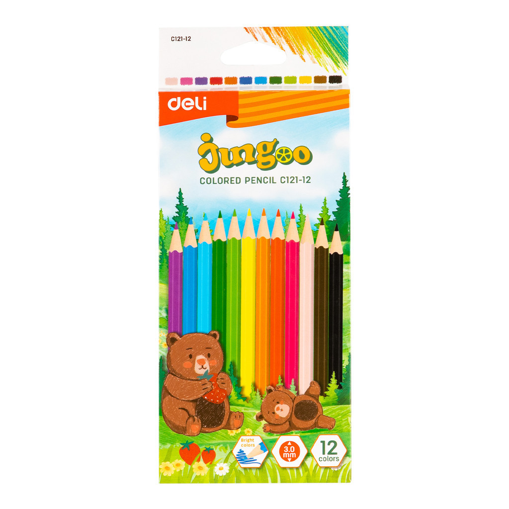 

Deli | Pensil Warna (Color Pencil) Jungoo | 12 & 24 warna | C121-XX