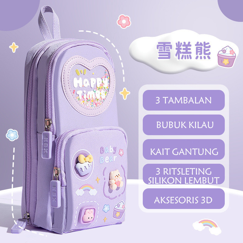 

GAGALU Tempat Pensil Kartun Besar Pencil Case Tempat Pensil Dekoratif Berkarakter Gemerlap SF6