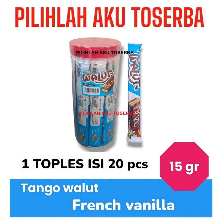 

Wafer Tango WALUT TOPLES FRENCH VANILLA - ( HARGA 1 TOPLES )