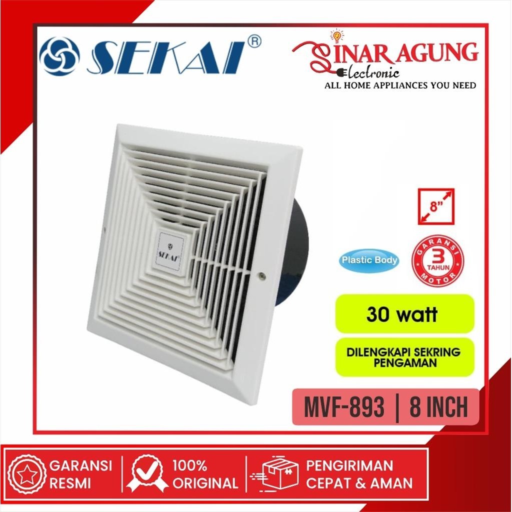 MVF893 / MVF893 KIPAS ANGIN EXHAUST FAN 8 INCH GARANSI RESMI